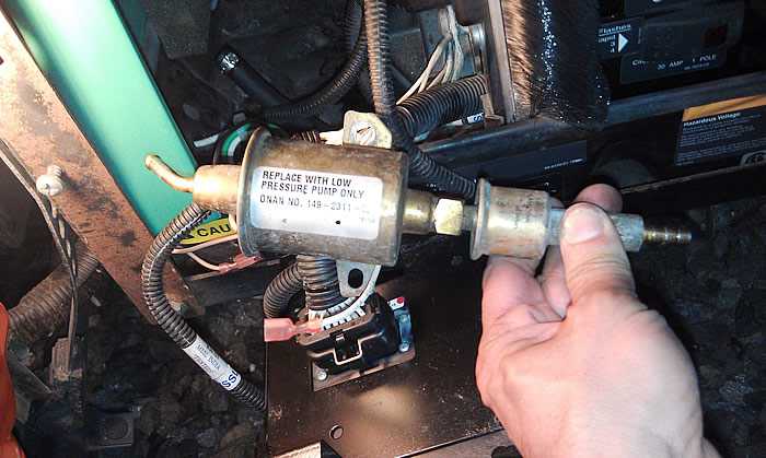 Replacing Onan Generator fuel pump and filter